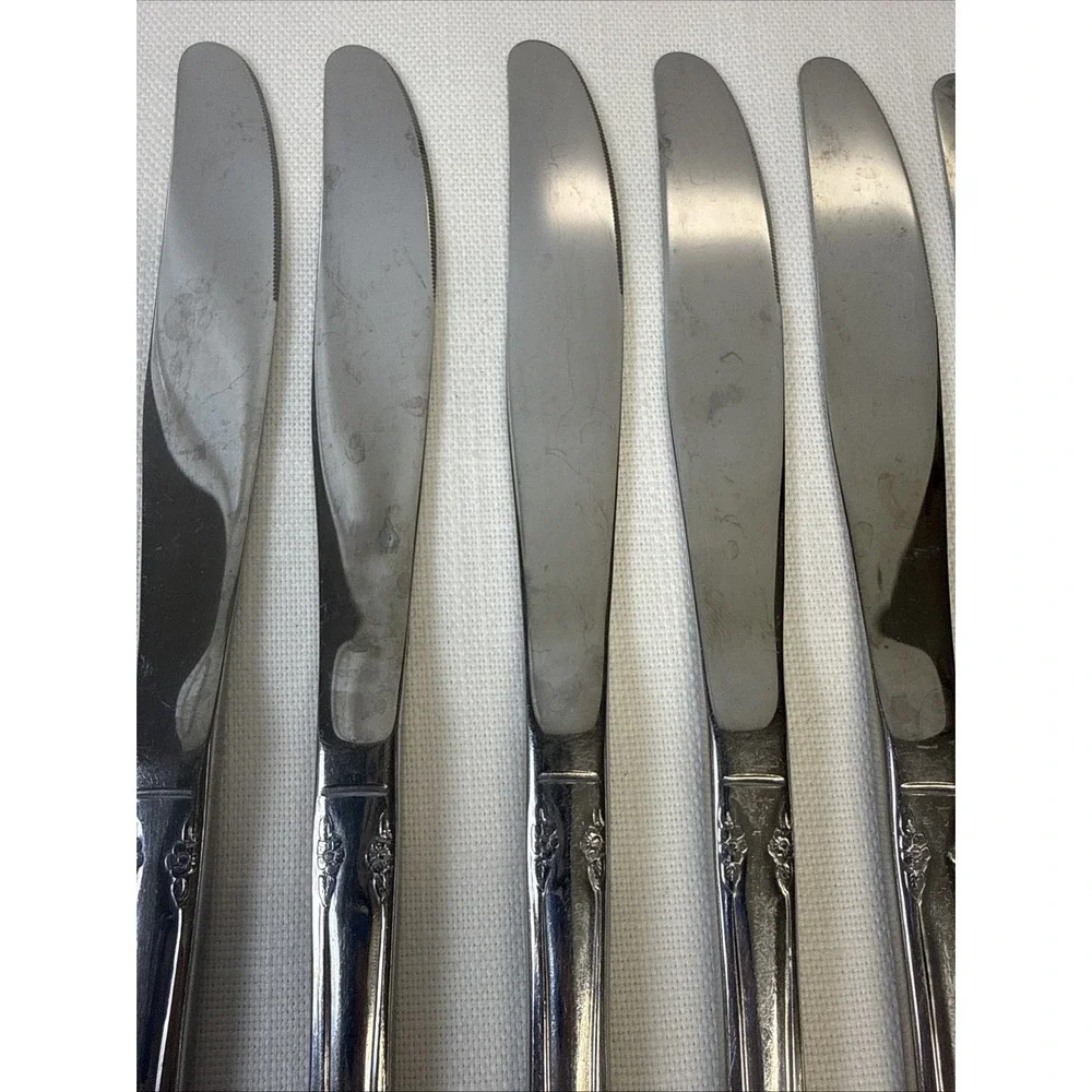 Oneida Mansfield Amadeus Dinner Knives 8 SOLID Stainless Wm A Rogers READ‎
